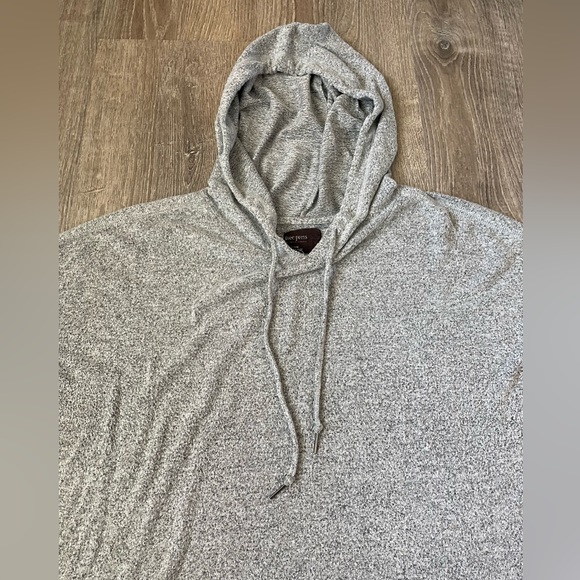 Free Press XL Heather Grey Hooded Pullover Women’s Drawstring Sweater - Picture 4 of 8